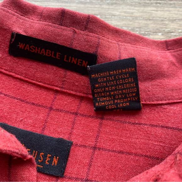 Van Heusen Linen Blend Plaid Button Down Men’s Short Sleeve Shirt Size XLT - Picture 5 of 10